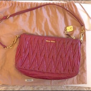 Miu Miu fuschia leather shoulder bag